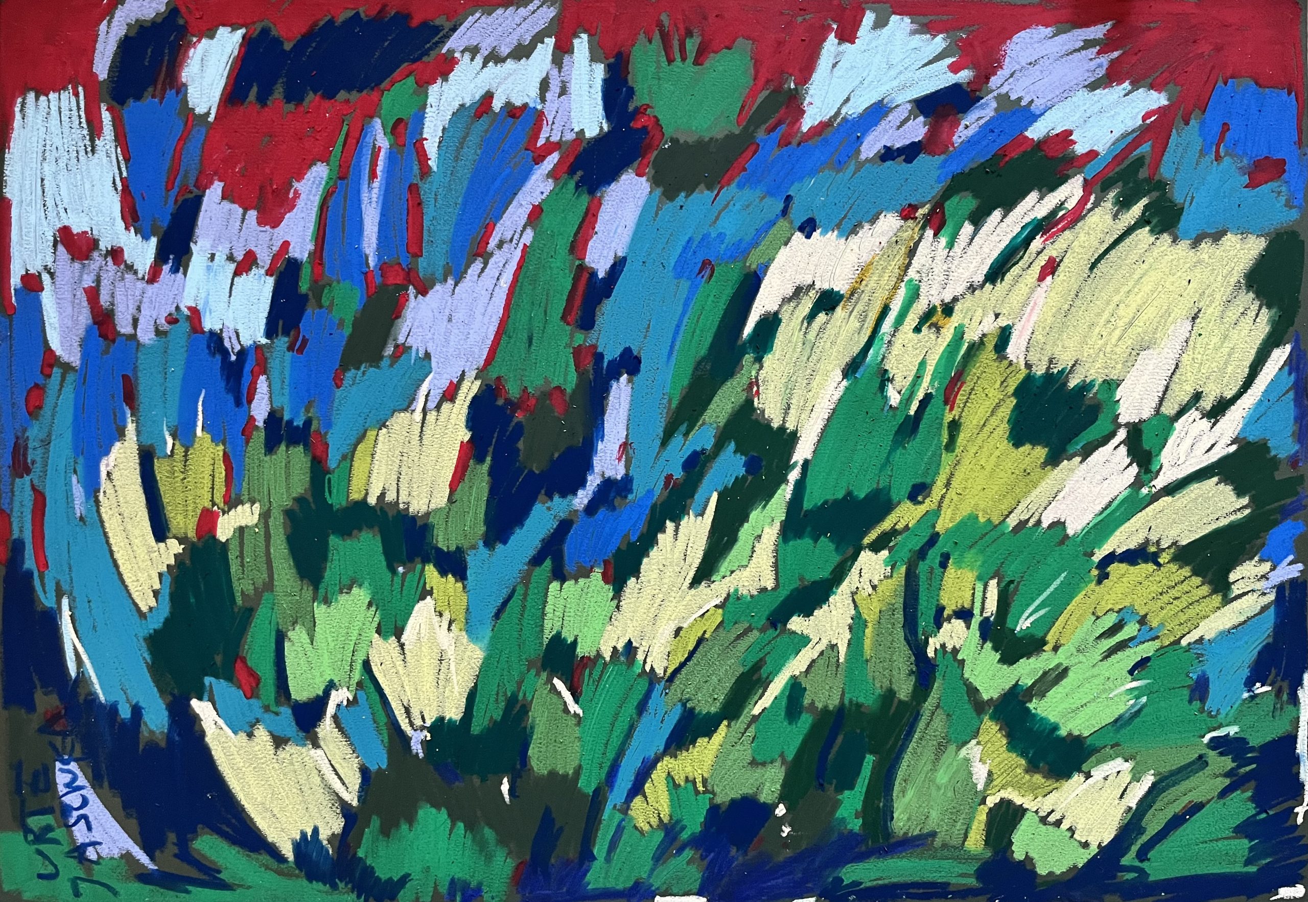 Urtė Jasenka - Raudona Upė, aliejinės pastelės, 100x70cm